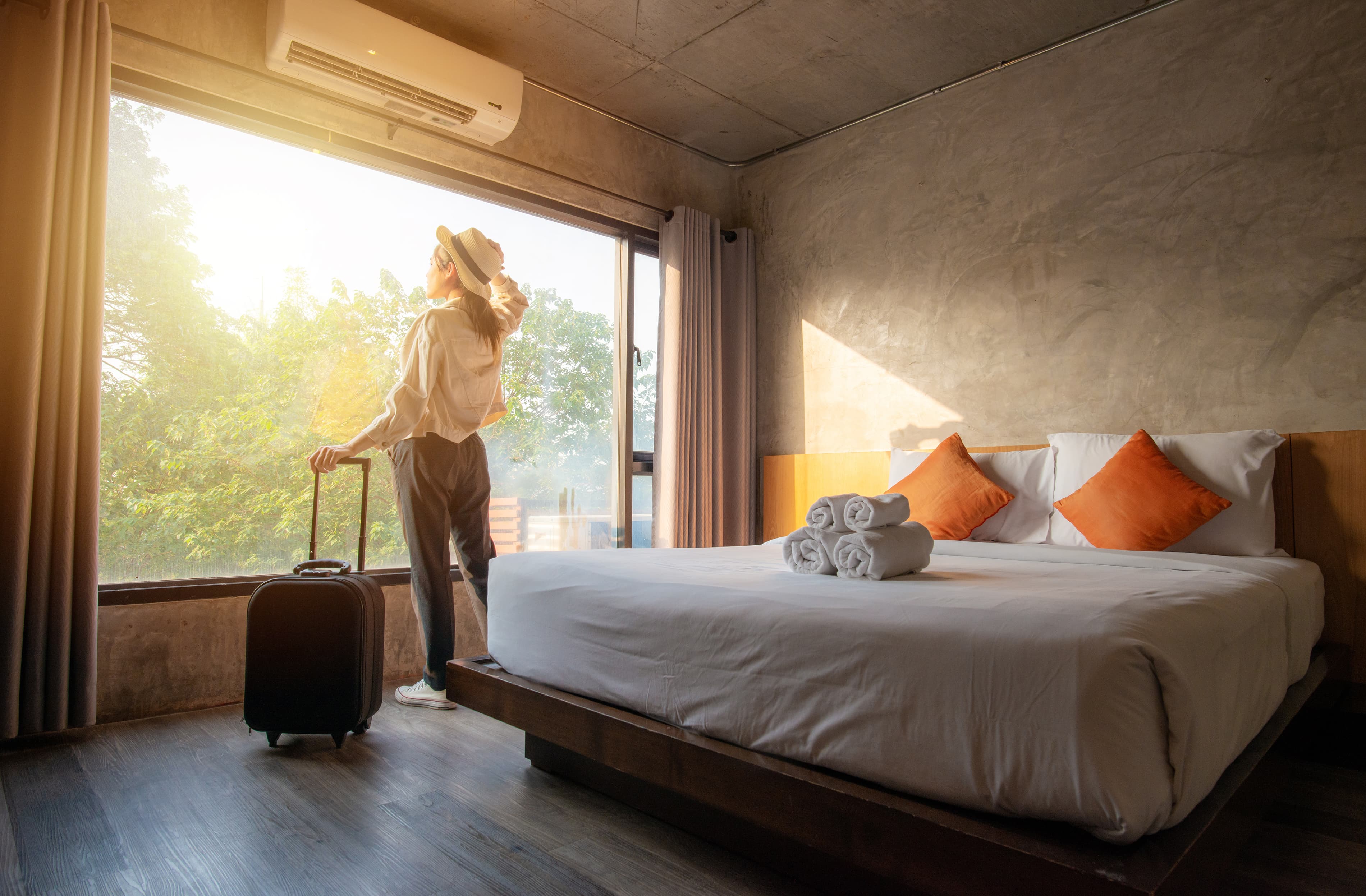 Couple resting on bed